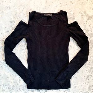 Black Cold Shoulder Sweater